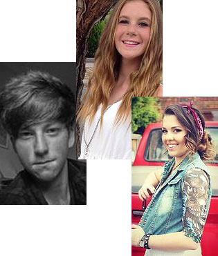 Callum Mason, Tea Dale and Emily Bruckner